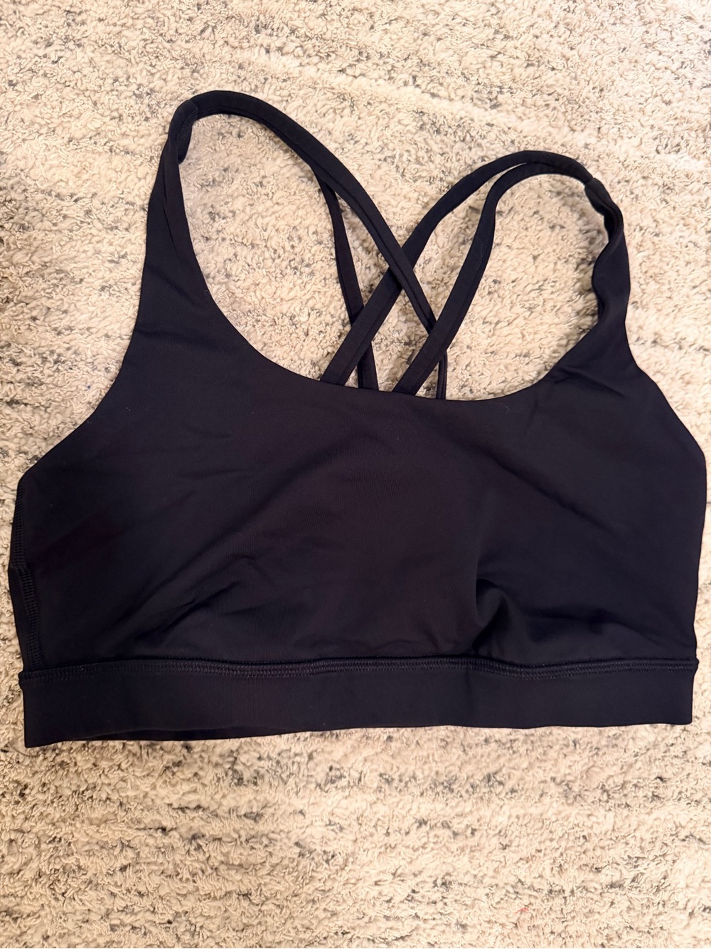LULULEMON Black Strappy Sports Bra - size 6